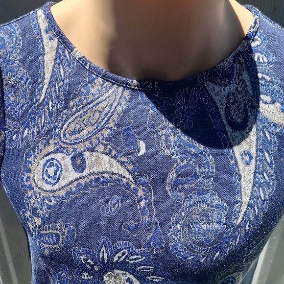 Anthropologie Blue Top Short Sleeve Blouse - Picture 2 of 9